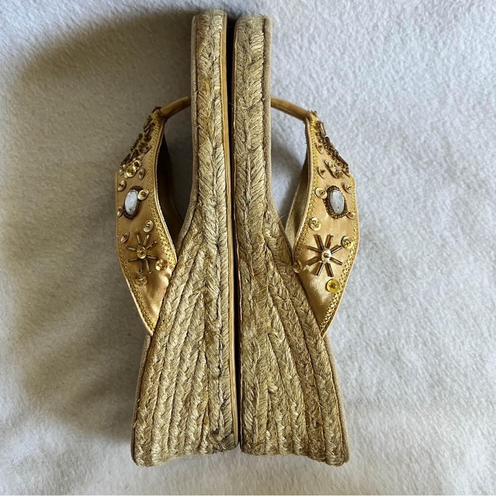 Vintage Montego Bay Club Beaded Espadrille Wedges - Picture 8 of 13